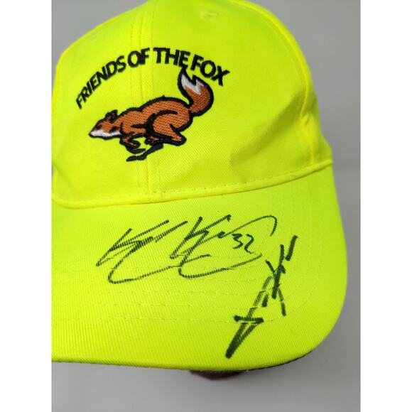 Autographed Friends of the Fox Hat Embroidered Strapback Yellow 2 Signatures - Picture 5 of 12